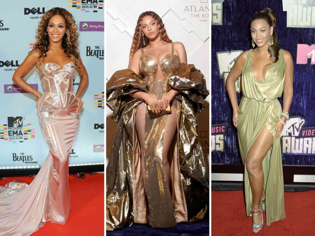 Beyoncé in elegant high-fashion attire at a major event 2026