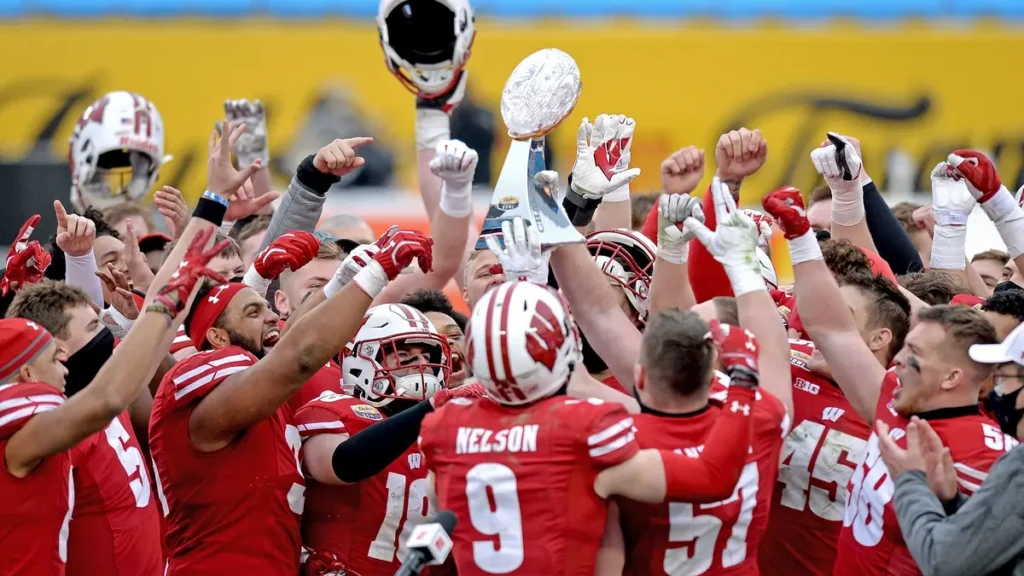 Wisconsin Badgers competing in the 2026 NCAA Frozen Four final against Denver