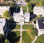 University of Iowa campus in Iowa City with historic buildings and students walking 2026